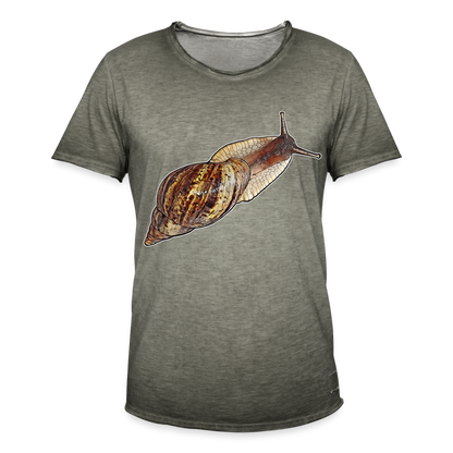 Männer Vintage T-Shirt Achatina reticulata wildfarben - Vintage Khaki