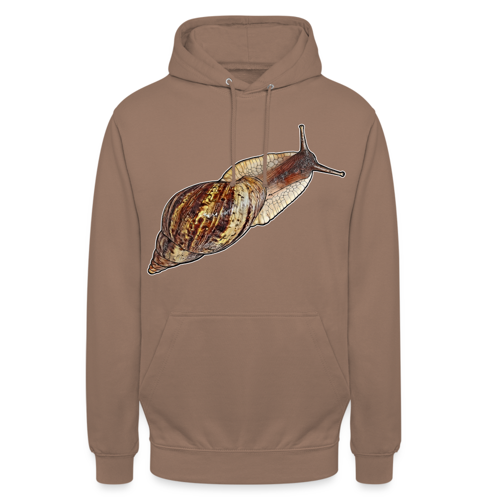 Unisex Hoodie Achatina reticulata wildfarben - Mokka