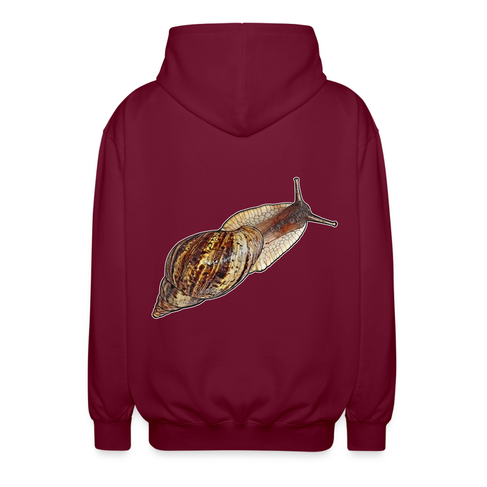 Unisex Zip-Hoodie Achatina reticulata wildfarben - Bordeaux
