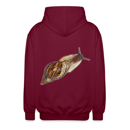 Unisex Zip-Hoodie Achatina reticulata wildfarben - Bordeaux