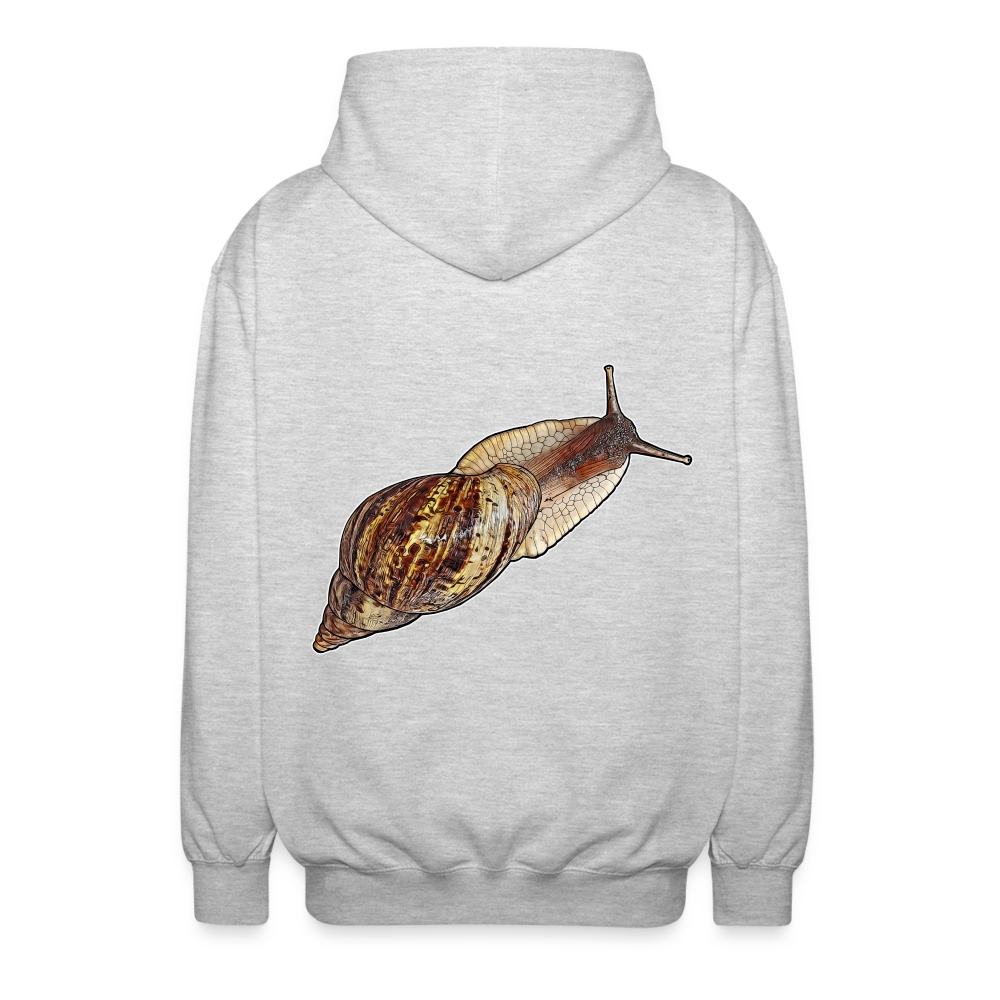 Unisex Zip-Hoodie Achatina reticulata wildfarben - Hellgrau meliert