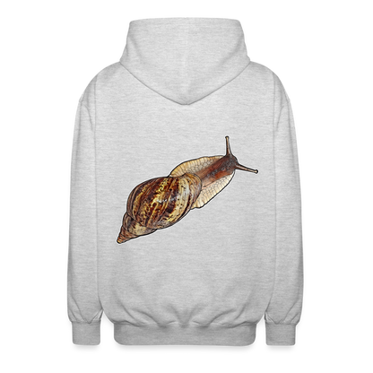 Unisex Zip-Hoodie Achatina reticulata wildfarben - Hellgrau meliert