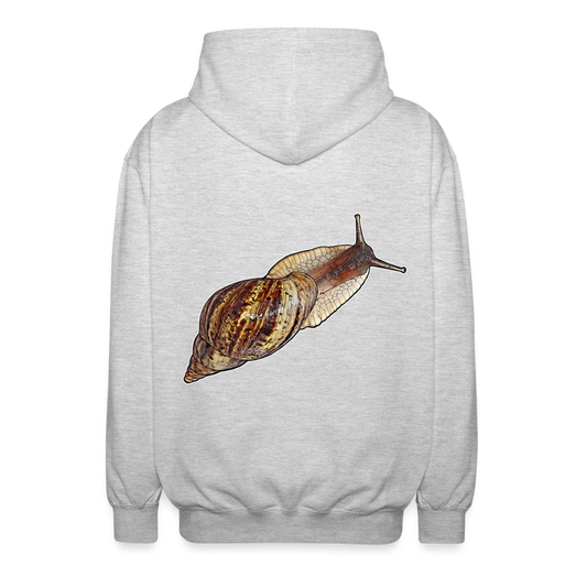 Unisex Zip-Hoodie Achatina reticulata wildfarben - Hellgrau meliert