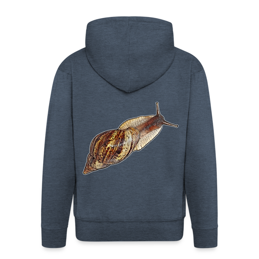 Männer Zip-Hoodie Achatina reticulata wildfarben - Jeansblau
