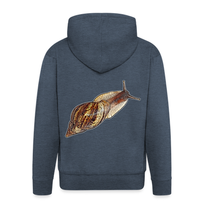 Männer Zip-Hoodie Achatina reticulata wildfarben - Jeansblau