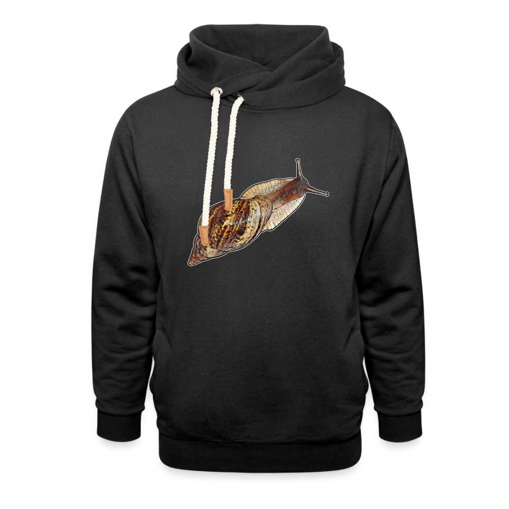 Unisex Schalkragen Hoodie Achatina reticulata wildfarben - Schwarz