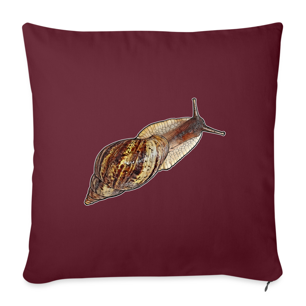 Sofakissen mit Füllung 44 x 44 cm Achatina reticulata wildfarben - Burgunderrot