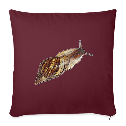 Sofakissen mit Füllung 44 x 44 cm Achatina reticulata wildfarben - Burgunderrot