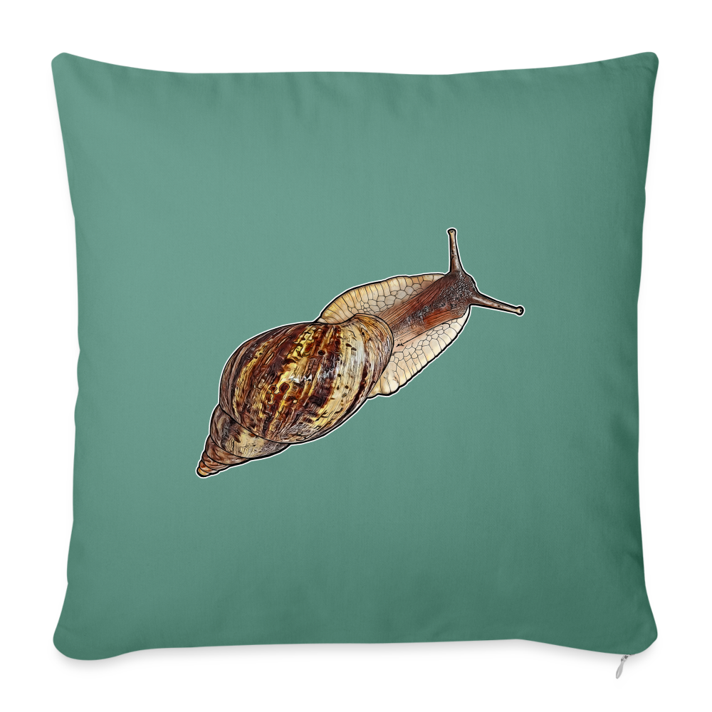 Sofakissen mit Füllung 44 x 44 cm Achatina reticulata wildfarben - Tanngrün