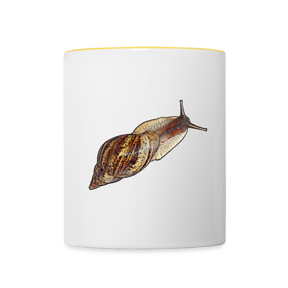 Tasse farbig Achatina reticulata wildfarben - Weiß/Gelb