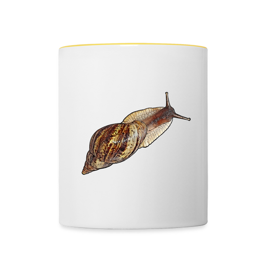 Tasse farbig Achatina reticulata wildfarben - Weiß/Gelb