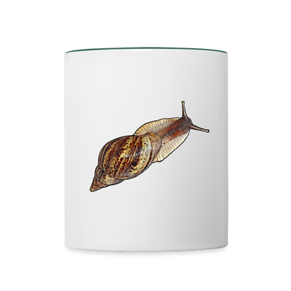 Tasse farbig Achatina reticulata wildfarben - Weiß/Dunkelgrün
