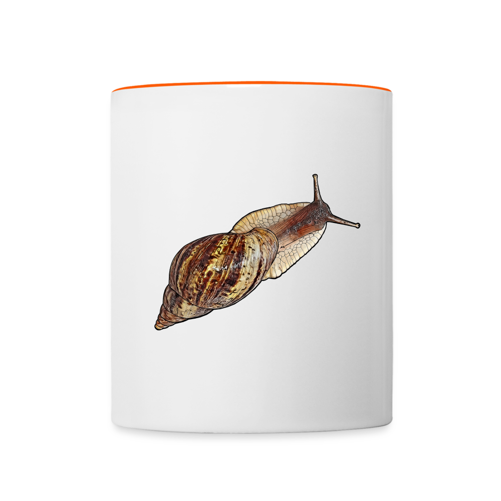 Tasse farbig Achatina reticulata wildfarben - Weiß/Orange