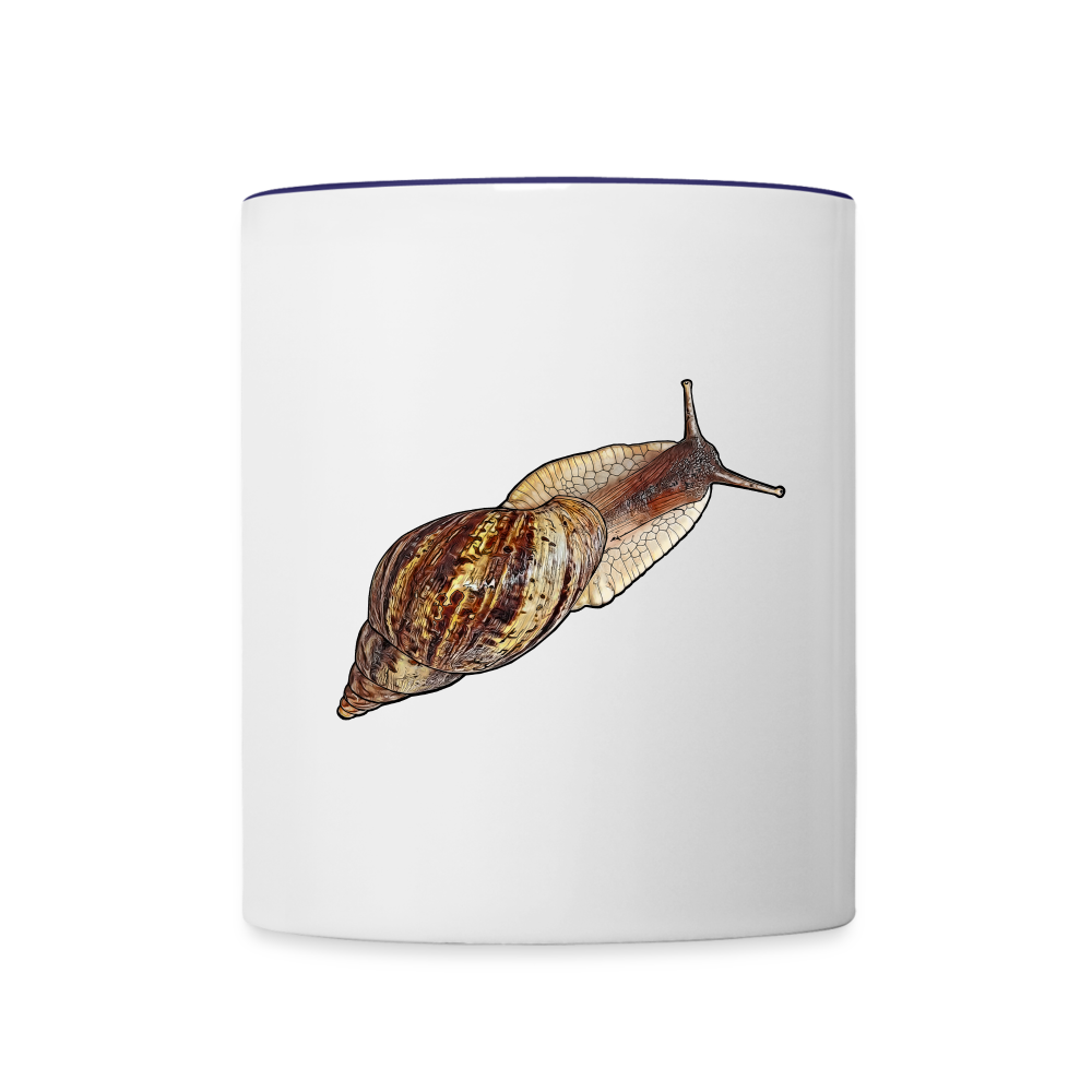 Tasse farbig Achatina reticulata wildfarben - Weiß/Kobaltblau