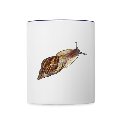 Tasse farbig Achatina reticulata wildfarben - Weiß/Kobaltblau