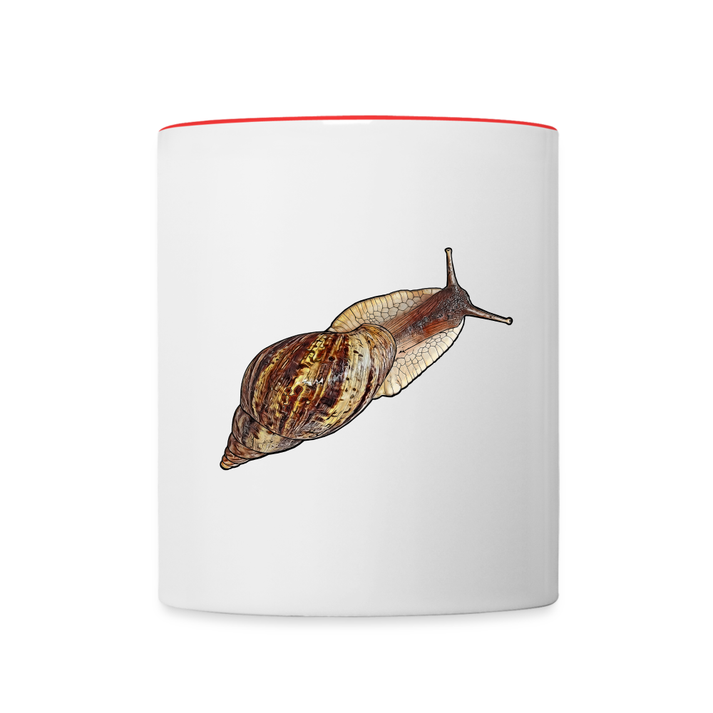 Tasse farbig Achatina reticulata wildfarben - Weiß/Rot