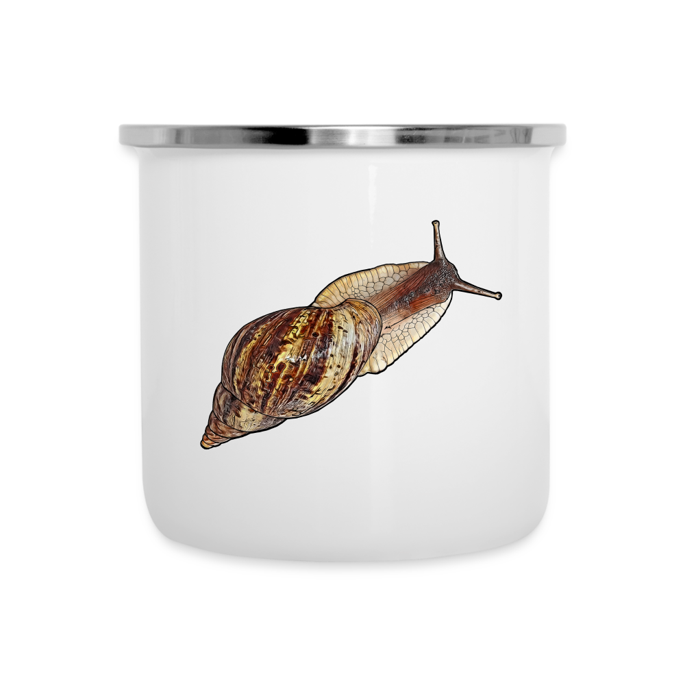 Emaille-Tasse Achatina reticulata wildfarben - weiß