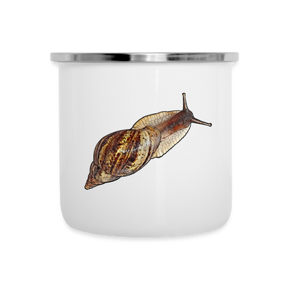 Emaille-Tasse Achatina reticulata wildfarben - weiß