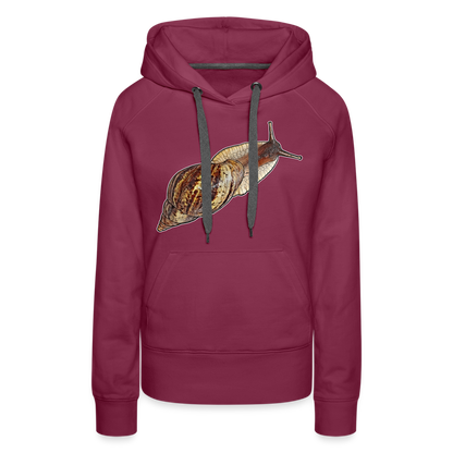 Frauen Hoodie Achatina reticulata wildfarben - Bordeaux