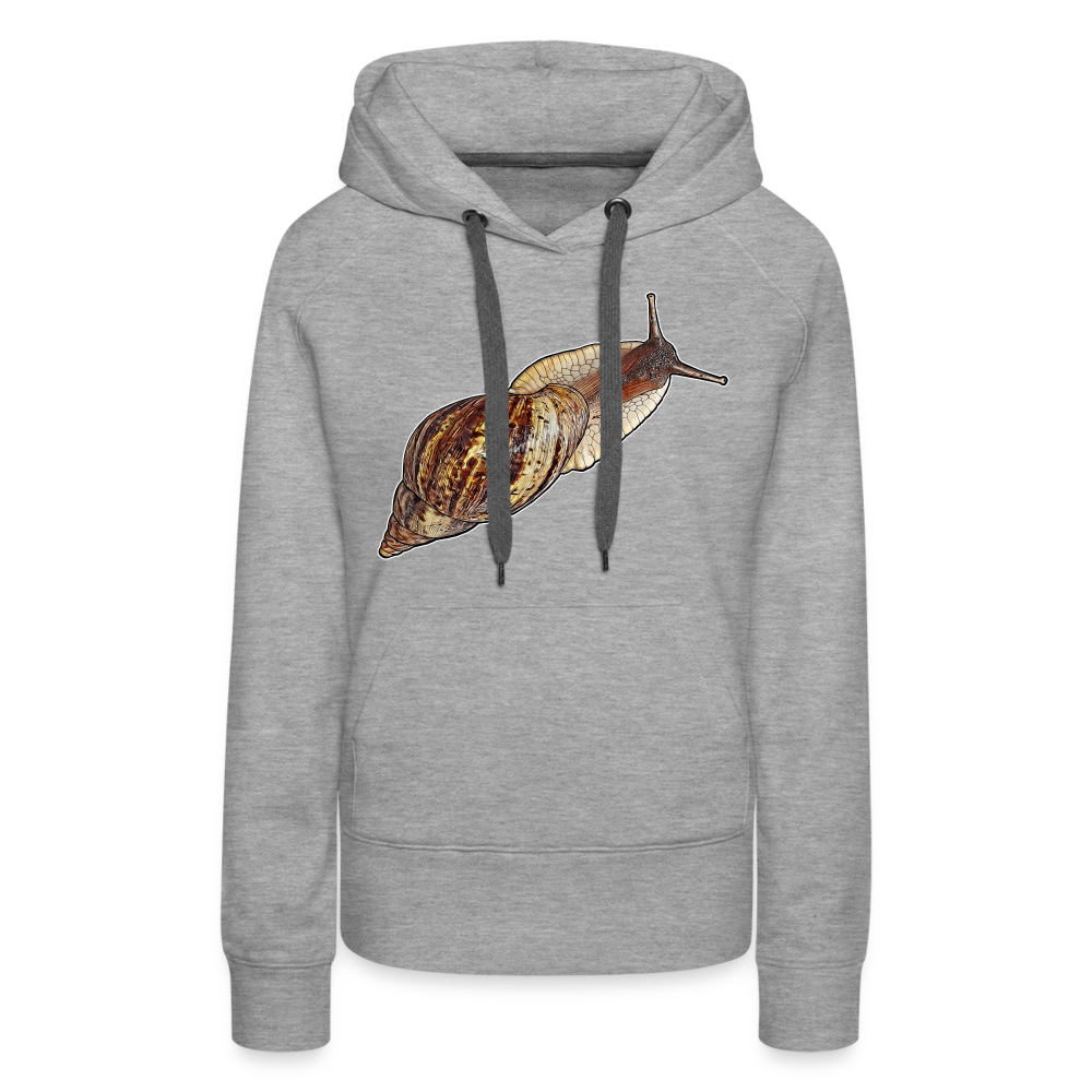 Frauen Hoodie Achatina reticulata wildfarben - Grau meliert