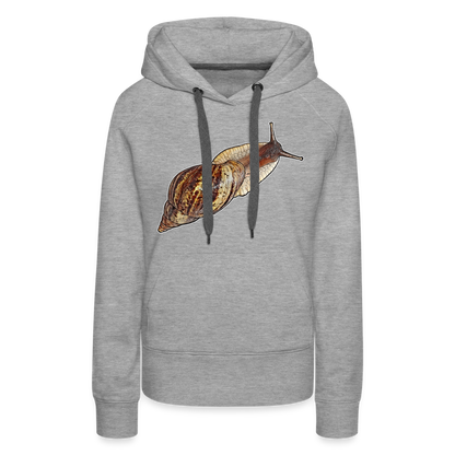 Frauen Hoodie Achatina reticulata wildfarben - Grau meliert