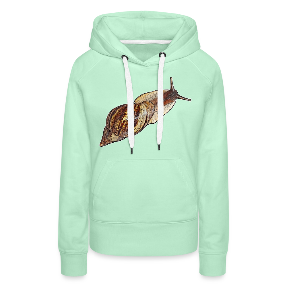 Frauen Hoodie Achatina reticulata wildfarben - helles Mintgrün