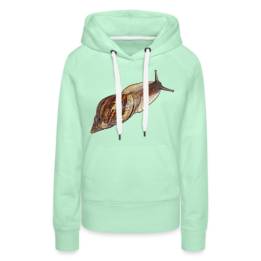 Frauen Hoodie Achatina reticulata wildfarben - helles Mintgrün