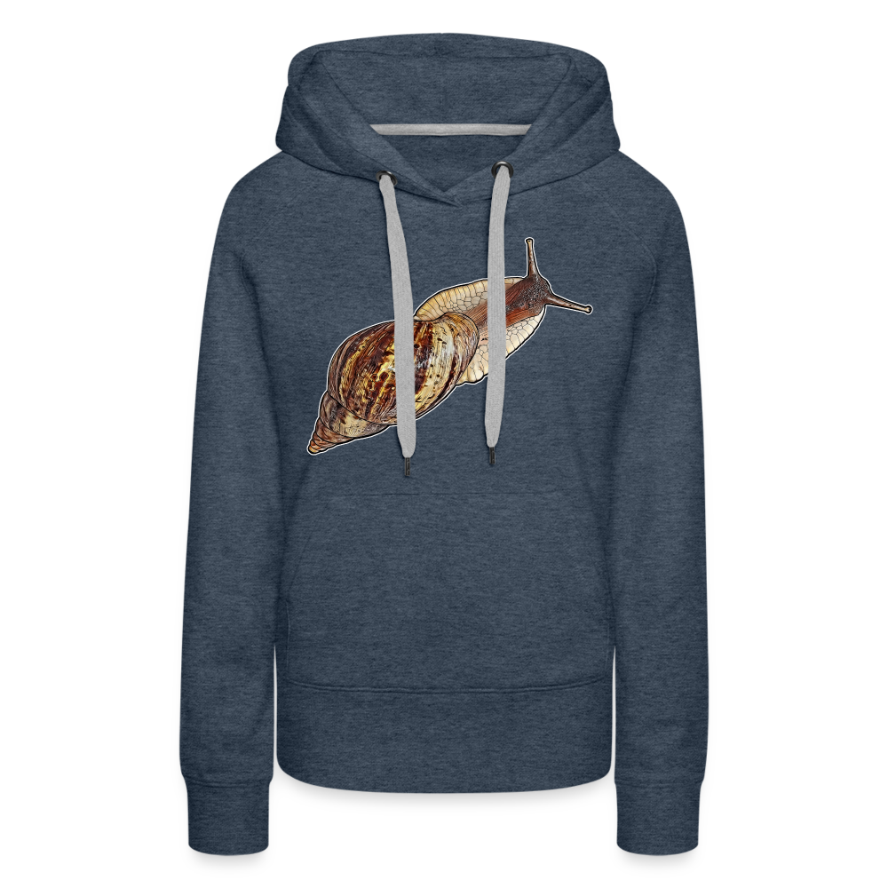 Frauen Hoodie Achatina reticulata wildfarben - Jeansblau