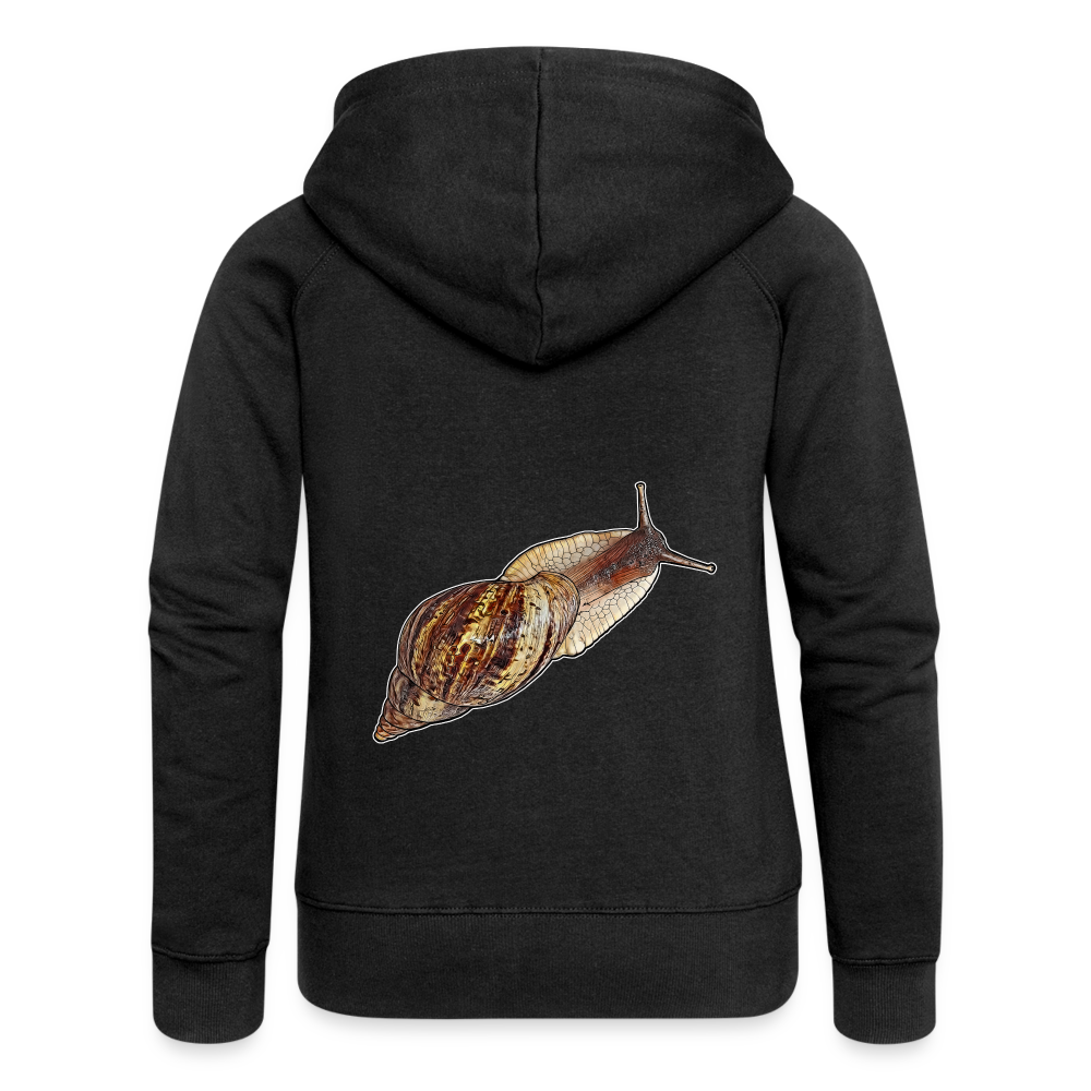 Frauen Zip-Hoodie Achatina reticulata wildfarben - Schwarz