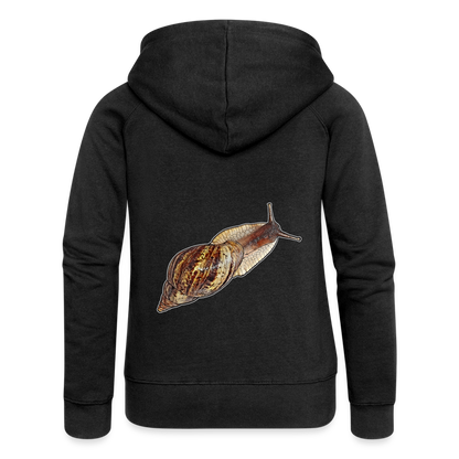 Frauen Zip-Hoodie Achatina reticulata wildfarben - Schwarz