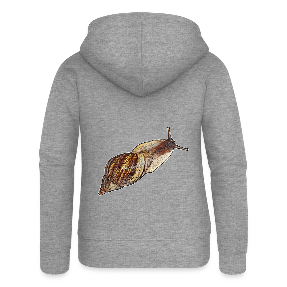 Frauen Zip-Hoodie Achatina reticulata wildfarben - Grau meliert