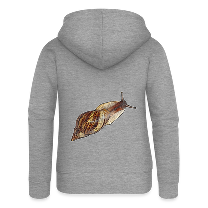 Frauen Zip-Hoodie Achatina reticulata wildfarben - Grau meliert
