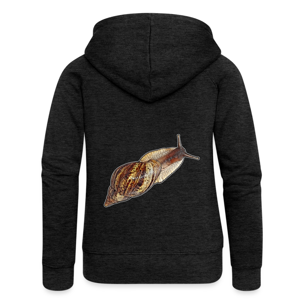 Frauen Zip-Hoodie Achatina reticulata wildfarben - Anthrazit