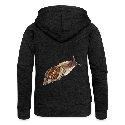 Frauen Zip-Hoodie Achatina reticulata wildfarben - Anthrazit