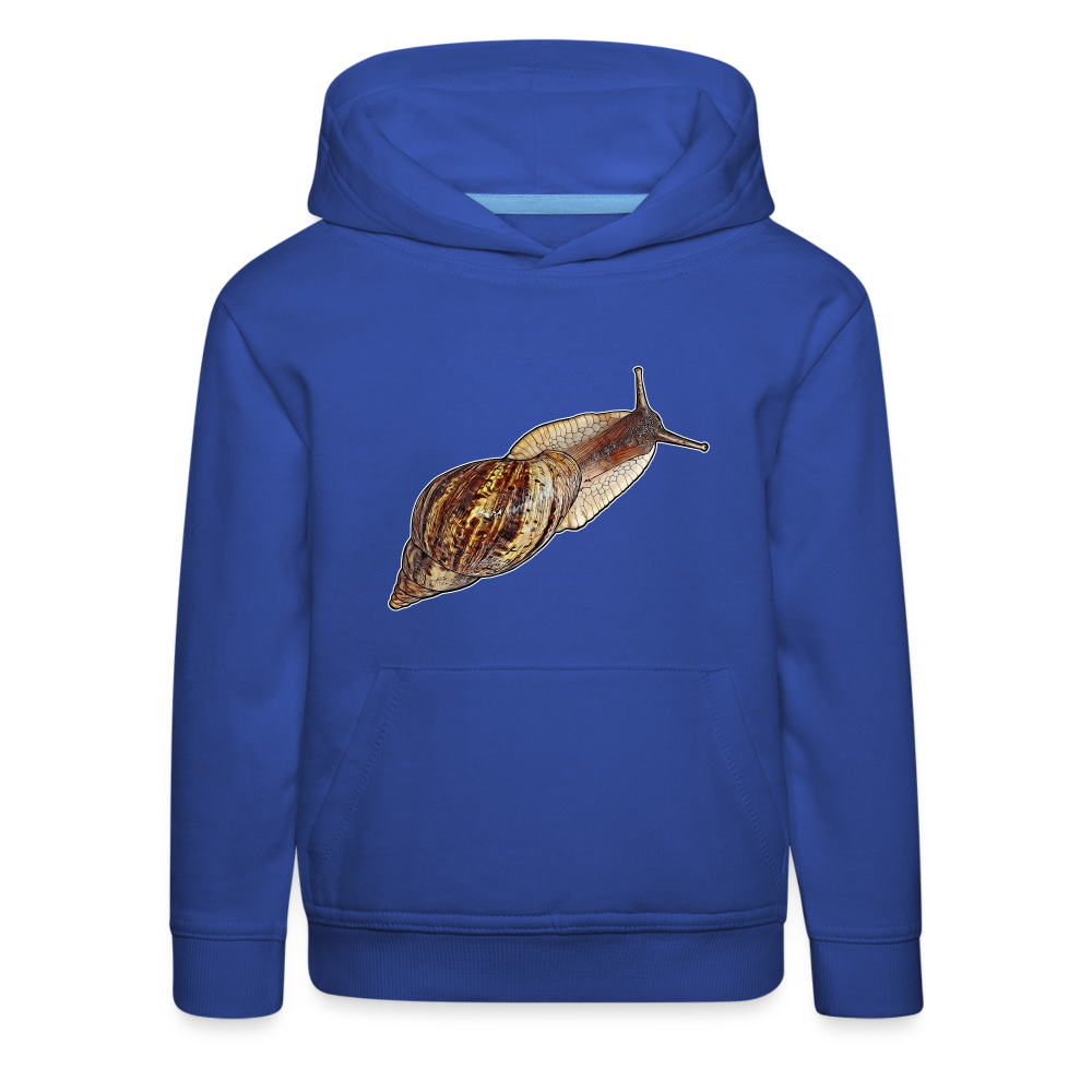Kinder Hoodie Achatina reticulata wildfarben - Royalblau