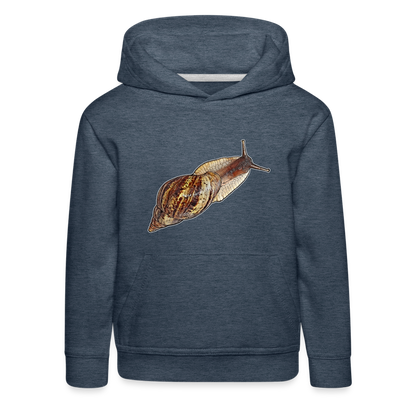 Kinder Hoodie Achatina reticulata wildfarben - Jeansblau