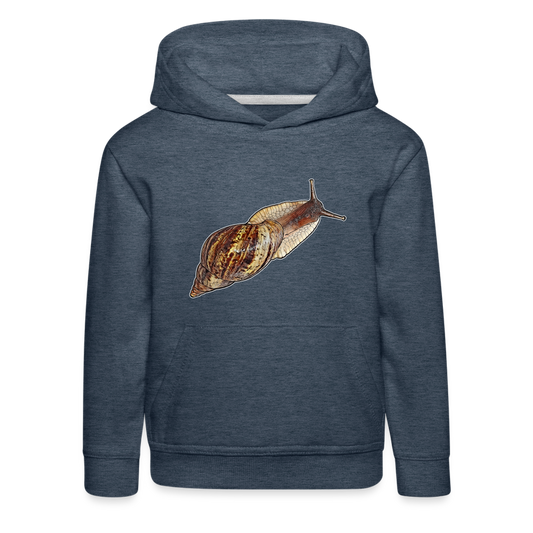 Kinder Hoodie Achatina reticulata wildfarben - Jeansblau