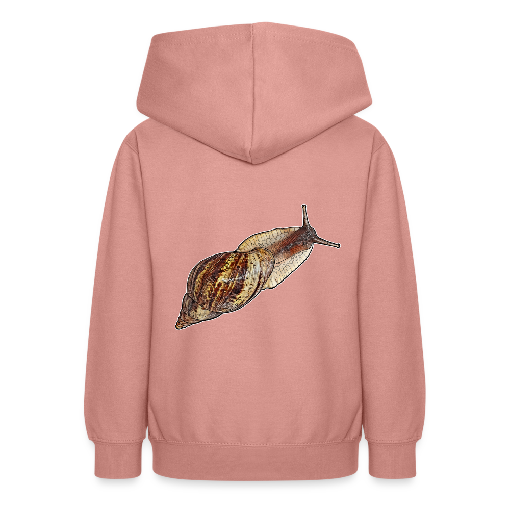 Teenager Hoodie Achatina reticulata wildfarben - Altrosa