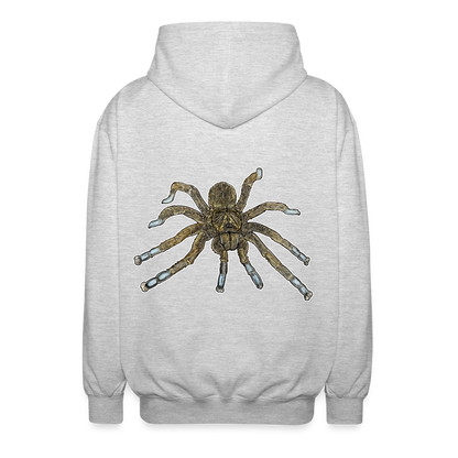 Unisex Zip-Hoodie Idiothele mira - Hellgrau meliert