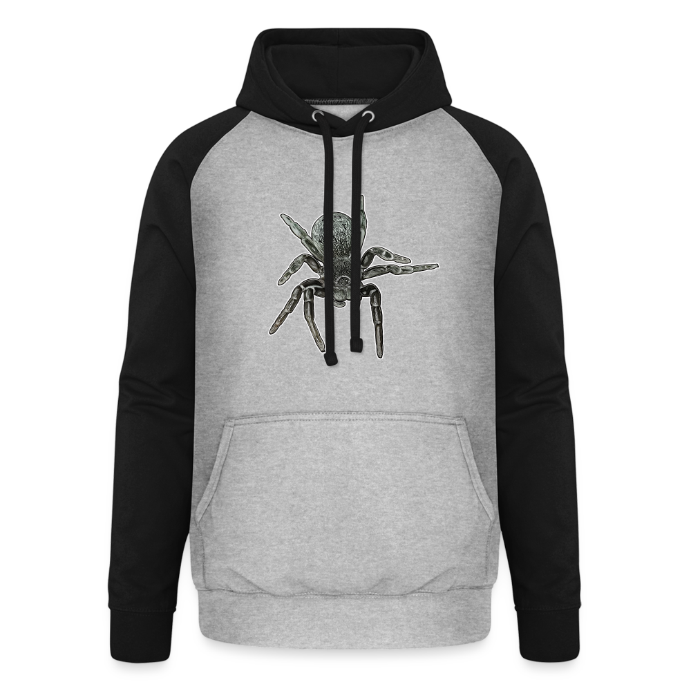 Unisex Baseball Hoodie Eresus walckenaeri - Grau meliert/Schwarz
