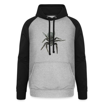Unisex Baseball Hoodie Eresus walckenaeri - Grau meliert/Schwarz
