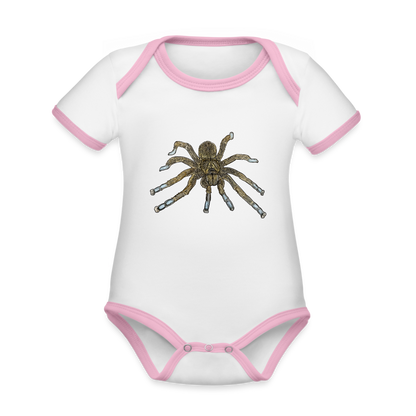 Baby Bio Kontrastbody kurz Idiothele mira - Weiß/Rose