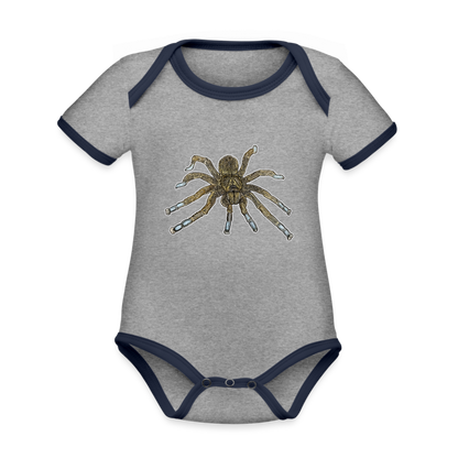 Baby Bio Kontrastbody kurz Idiothele mira - Grau meliert/Navy