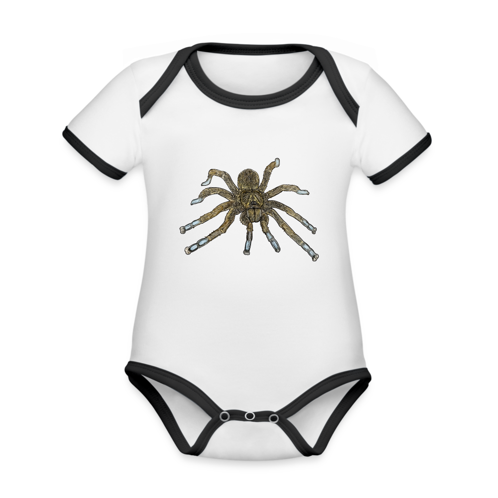 Baby Bio Kontrastbody kurz Idiothele mira - Weiß/Schwarz