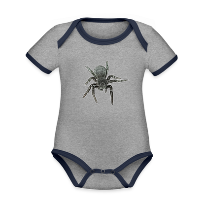 Baby Bio Kontrastbody kurz Eresus walckenaeri - Grau meliert/Navy