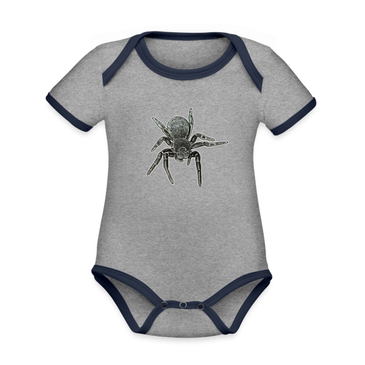 Baby Bio Kontrastbody kurz Eresus walckenaeri - Grau meliert/Navy