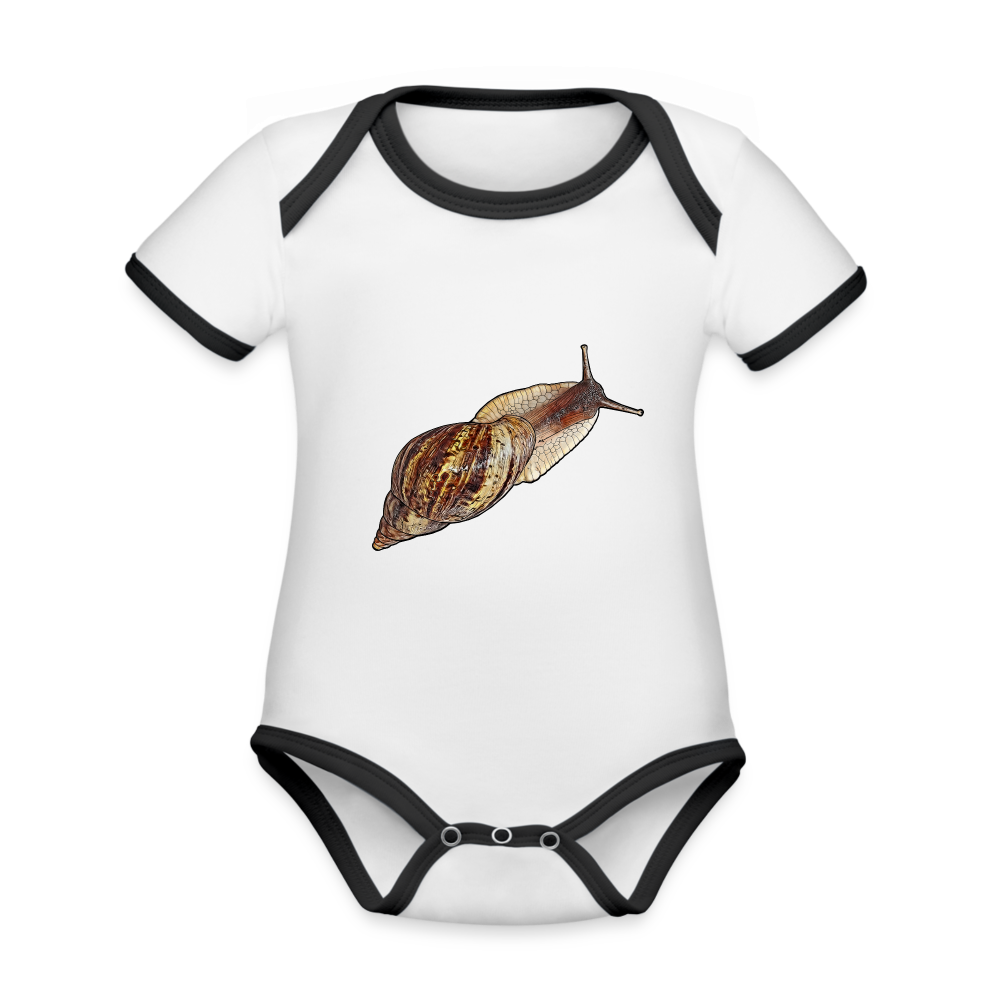 Baby Bio Kontrastbody kurz Achatine reticulata wildfarben - Weiß/Schwarz