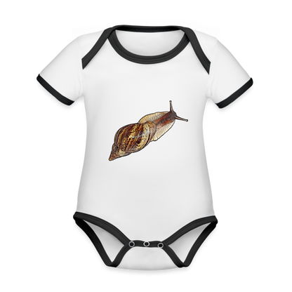 Baby Bio Kontrastbody kurz Achatine reticulata wildfarben - Weiß/Schwarz