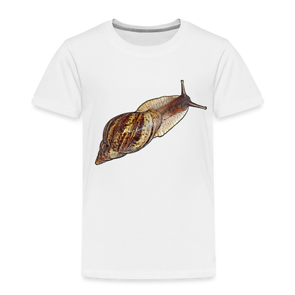 Kinder Basic T-Shirt Achatina reticulata wildfarben - weiß