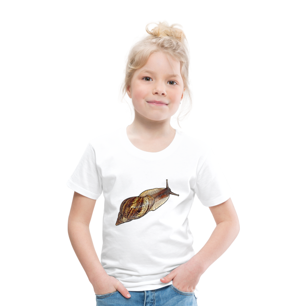 Kinder Basic T-Shirt Achatina reticulata wildfarben - weiß